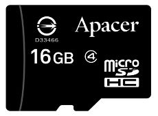 Карта памяти Apacer 16GB Micro SDHC Class4