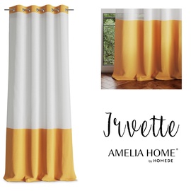 Dienas aizkari AmeliaHome Irvette, balta/dzeltena, 140 cm x 270 cm