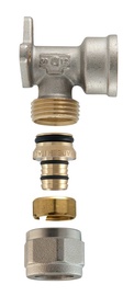 Tvirtinamoji išardoma alkūnė, TDM Brass, 16 mm x 1/2 IN, su vidiniu sriegiu