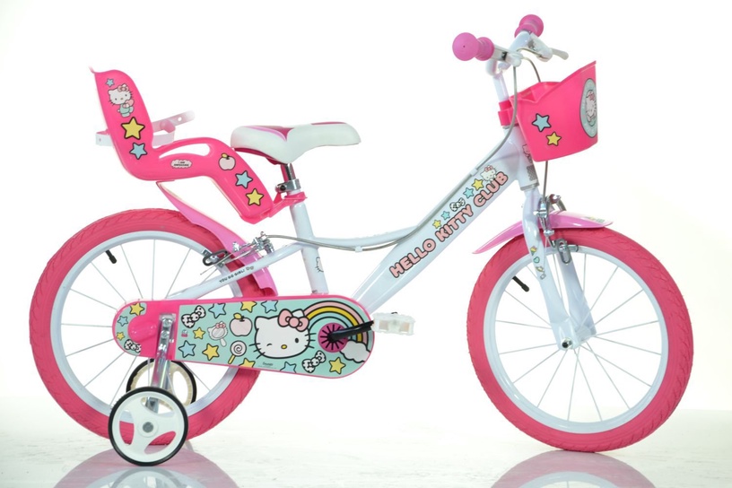 Vaikiškas dviratis Dino Bikes Hello Kitty, baltas, 24", 14"