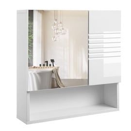 Songmics Wall Cabinet With Mirror White 54x55cm