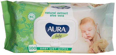 Aura Baby Wet Napkins Aloe Flip Top 100pcs