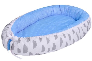 Lulando Multifunctional Baby Nest Blue With Dots/White With Grey Clouds