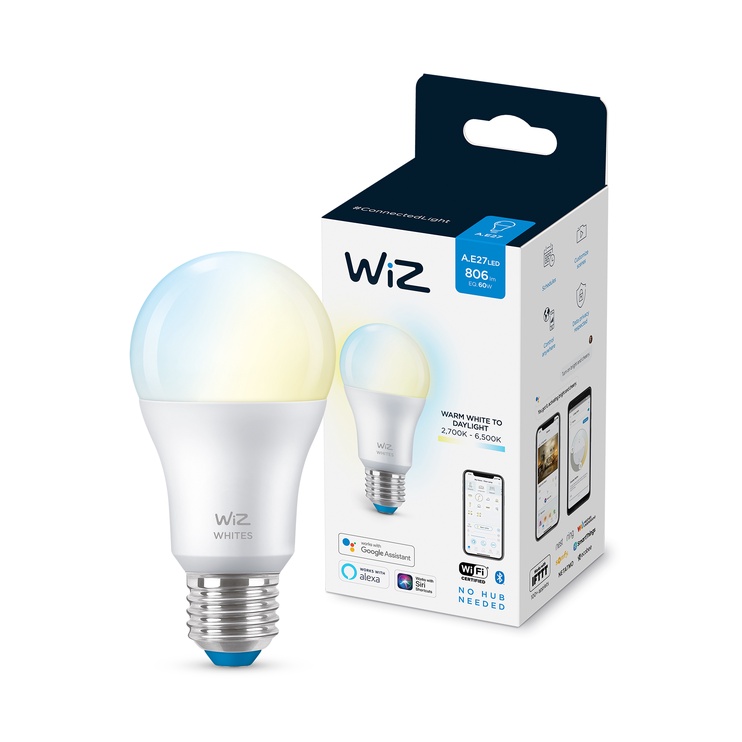 Lambipirn WiZ LED, A60, mitmevärviline, E27, 8 W, 806 lm