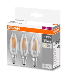 Лампочка Osram LED, B40, теплый белый, E14, 4 Вт, 470 лм