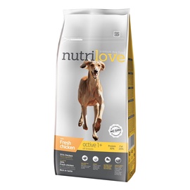 Sausas ėdalas šunims Nutrilove Active, su vištiena, 12 kg