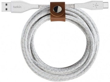Belkin DuraTek Plus USB-C To USB-A Cable w/Strap 1m White