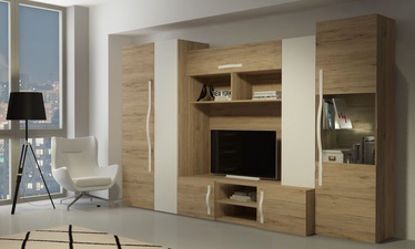 WIPMEB Melbourne Wall Unit Set San Remo Oak/White Gloss