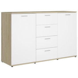 Kummut VLX Sideboard 801333, valge/tamm, 120x35.5x75 cm