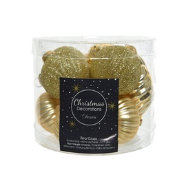 Ziemassvētku eglītes rotaļlieta 014500 Gold, 12 gab.