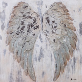 Home4you Oil Painting 90x90cm Angel Wings
