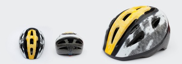 Ķivere velobraukšanai MODEL-21, melna/dzeltena/pelēka, M, 540 - 580 mm