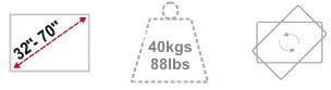 Televizoriaus laikiklis NewStar, 32-70", 40 kg