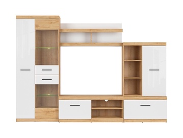 Black Red White Evora 1 Wall Unit Oak Minerva/White