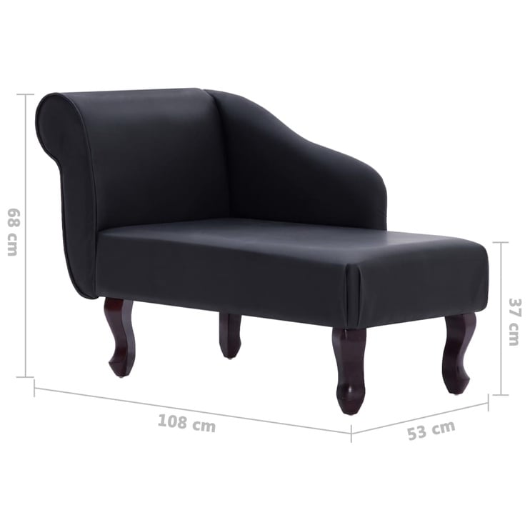 Диван VLX Lounge Bed, черный, 108 x 53 см x 68 см