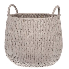 4Living Round Fabric Basket 28x25cm Grey