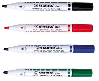 Valge tahvli marker Stabilo Plan Whiteboard Markers 4pcs