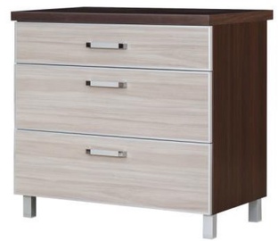 Apakšējais virtuves skapītis Bodzio Ola Kitchen Drawer 90 Gloss Latte, 900x520x860 mm
