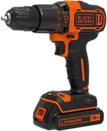 Ударная дрель с батареей Black & Decker BDCHD18-QW, 18 В, 1.5 Ah