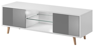 TV-laud Sweden 1, valge/hall, 140 cm x 42 cm x 45 cm