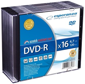 Esperanza 1112 DVD-R 16x 4.7GB Slim Jewel Case 10pcs