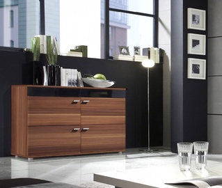 Cama Meble Logo II 120 Chest Of Drawers Plum/Black Gloss