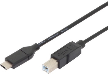 Vads Digitus USB Type-C to USB Type-B USB-C, USB 2.0 B male, 1.8 m, melna