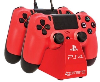 4Gamers Dual Controller Play And Charge Desktop Stand Red