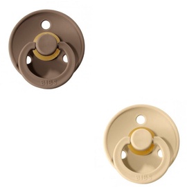 Bibs Colour Round Pacifier 2pcs Dark Oak/Beige 6-18m