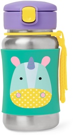 SkipHop Zoo Stainless Steel Little Kid STraw Bottle Unicorn