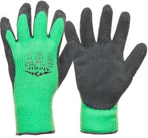 Darba cimdi pirkstaiņi DD Knitted Gloves 10-1201-09, latekss, melna/zaļa, 9