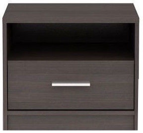 Black Red White Night Stand Nepo KOM1S Wenge