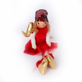 Sitting Angel Maria Red 22cm