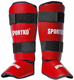 Защита голени и стопы SportKO 331, красный, M