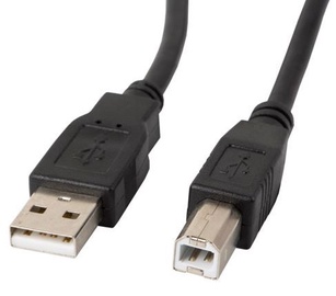 Vads Lanberg USB 2.0 A male, USB 2.0 B male, 3 m, melna