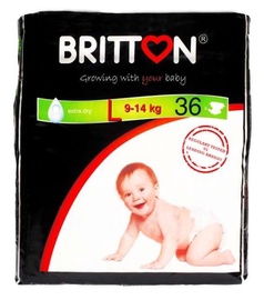 Подгузники Britton Extra Dry, L размер, 14 кг, 36 шт.
