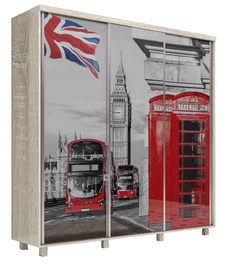MN English Street 3D Wardrobe w/ Sliding Doors Sonoma Oak