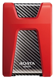 Kietasis diskas Adata HD650, HDD, 2 TB, raudona