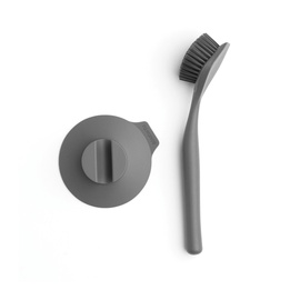 Щетка для мытья посуды с держателем на присоске Brabantia, Dark grey