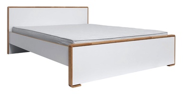 Black Red White Bari Bed 160x200cm White/Natural Oak