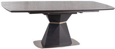 Pusdienu galds izvelkams Cortez Marble Effect, antracīta, 160 - 210 cm x 90 cm x 76 cm