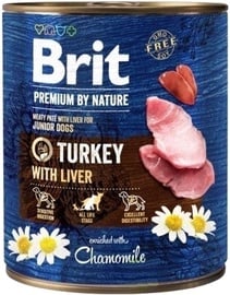 Mitrā barība (konservi) suņiem Brit Premium By Nature Turkey With Liver, tītara gaļa, 0.8 kg