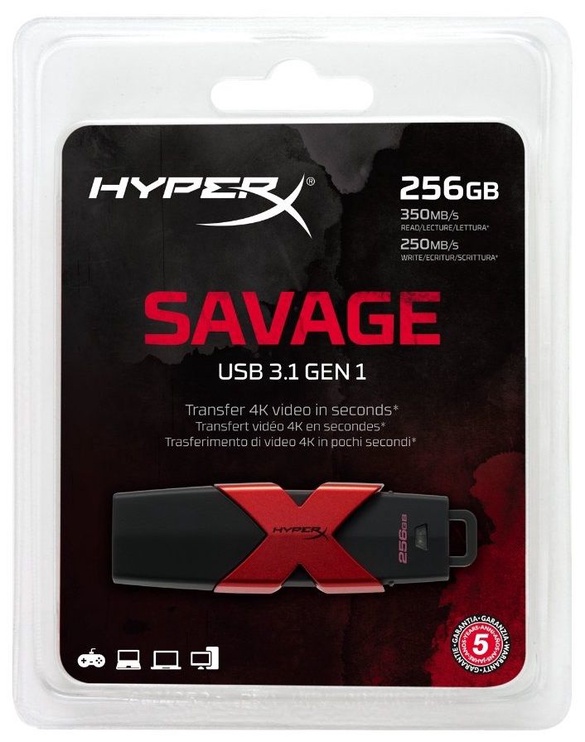 USB atmintinė Kingston HyperX Savage, 256 GB