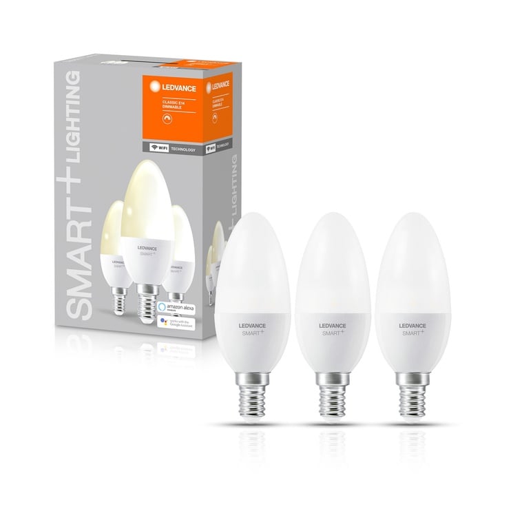 Лампочка Ledvance LED, теплый белый, E14, 5 Вт, 470 лм, 3 шт.