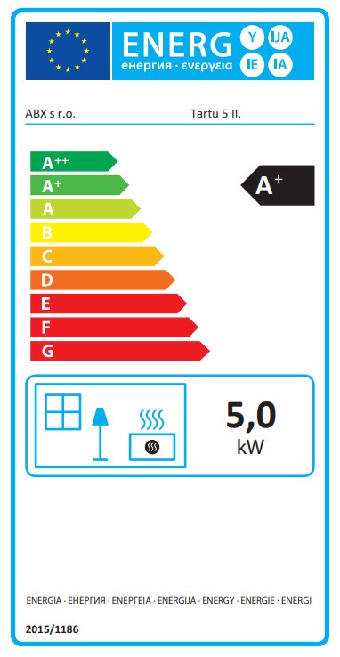 Krosnelė ABX TARTU 5, 5 kW, Smėlio akmens apdaila