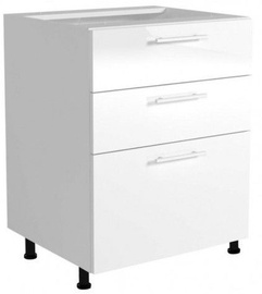 Virtuvinė spintelė Halmar Kitchen Bottom With Drawers Vento DS3-60/82 White/Honey Oak, 600x520x820 mm