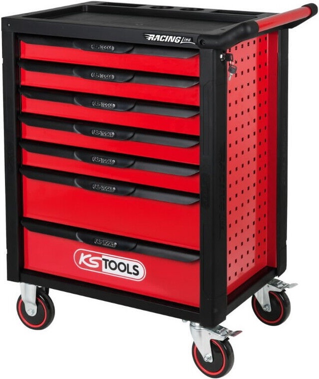 Instrumentu kaste KSTOOLS RACINGline, 459 mm x 678 mm x 945 mm, melna/sarkana