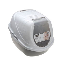 Кошачий туалет Pet Inn Easy cat 115562, белый/серый, закрытый, 530 x 400 x 410 мм
