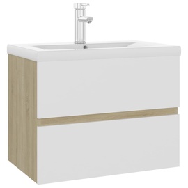 Шкаф для раковины VLX Built-in Basin, белый/дубовый, 60 x 38.5 см x 45 см