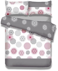 Комплект постельного белья AmeliaHome Snuggy, белый/красный/серый, 155x220